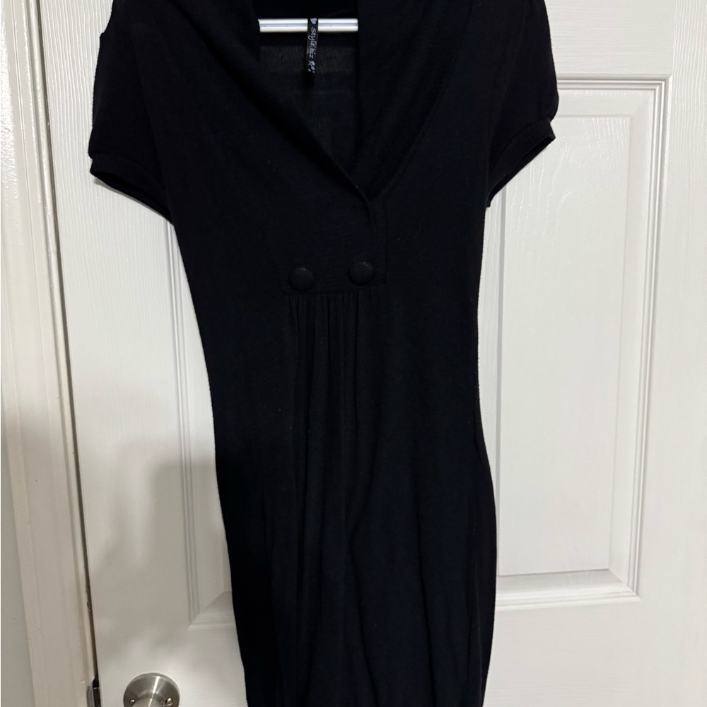 Style & Co. Black Sheath Mini Dress with Cowl Neck